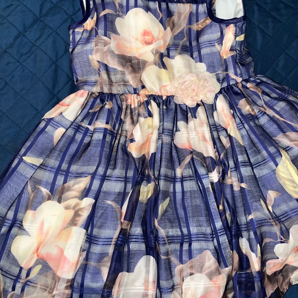 Pippa & Julie Navy Blue Floral Tulle Girls' Formal Dress